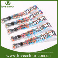 Custom Polyester Fabric Satin Wristbands With Plastic Tube Sliding Lock For Event